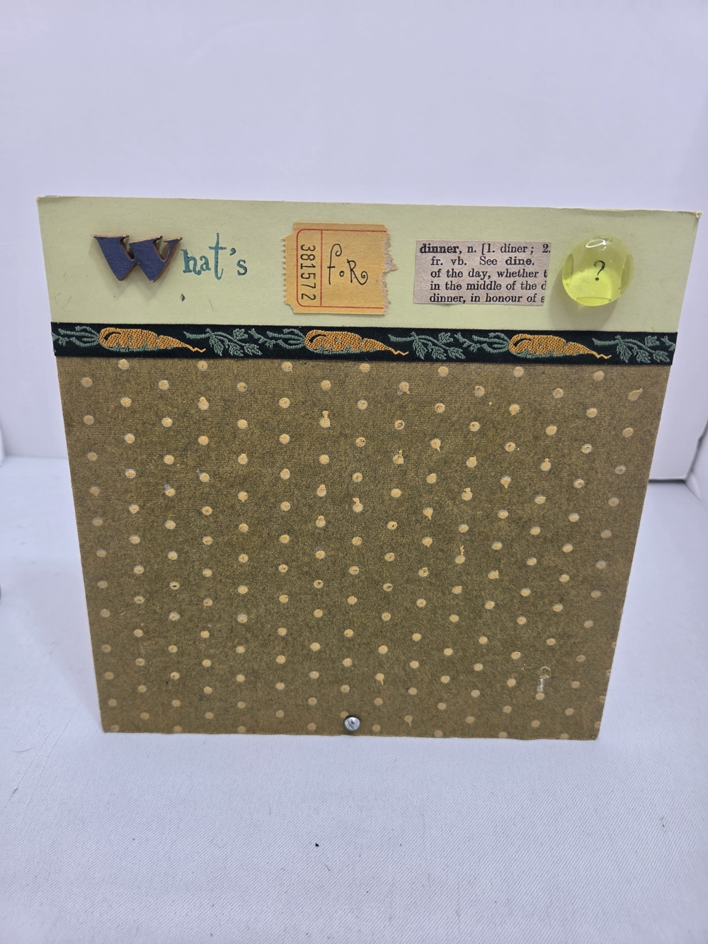 A.I. Paper Design Handmade Kitchen Memo Holder "What's For Dinner?" Stand
